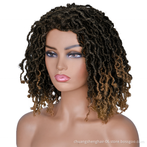 African Gypsy High temperature resistant fibres Wig Spring Twist Crochet Box Braid Synthetic Hair Faux Locs Wigs for black Women